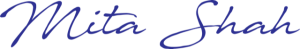 Mita's signature in blue